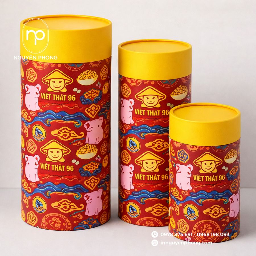 Mẫu hộp trụ tròn đựng trà